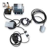 GrowoniX high pressure booster pump kit with motor, switch box, float switch, and power cords.