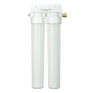 GrowoniX SlimScrubber dual filter system with clear housings and white caps.
