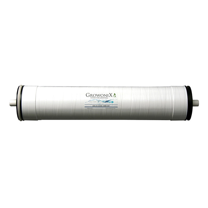 Growonix 1000 GPD high rejection R/O membrane, white cylinder with label.
