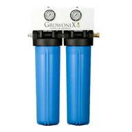 Growonix XL Scrubber: dual blue filter housings with white control panel and gauges.