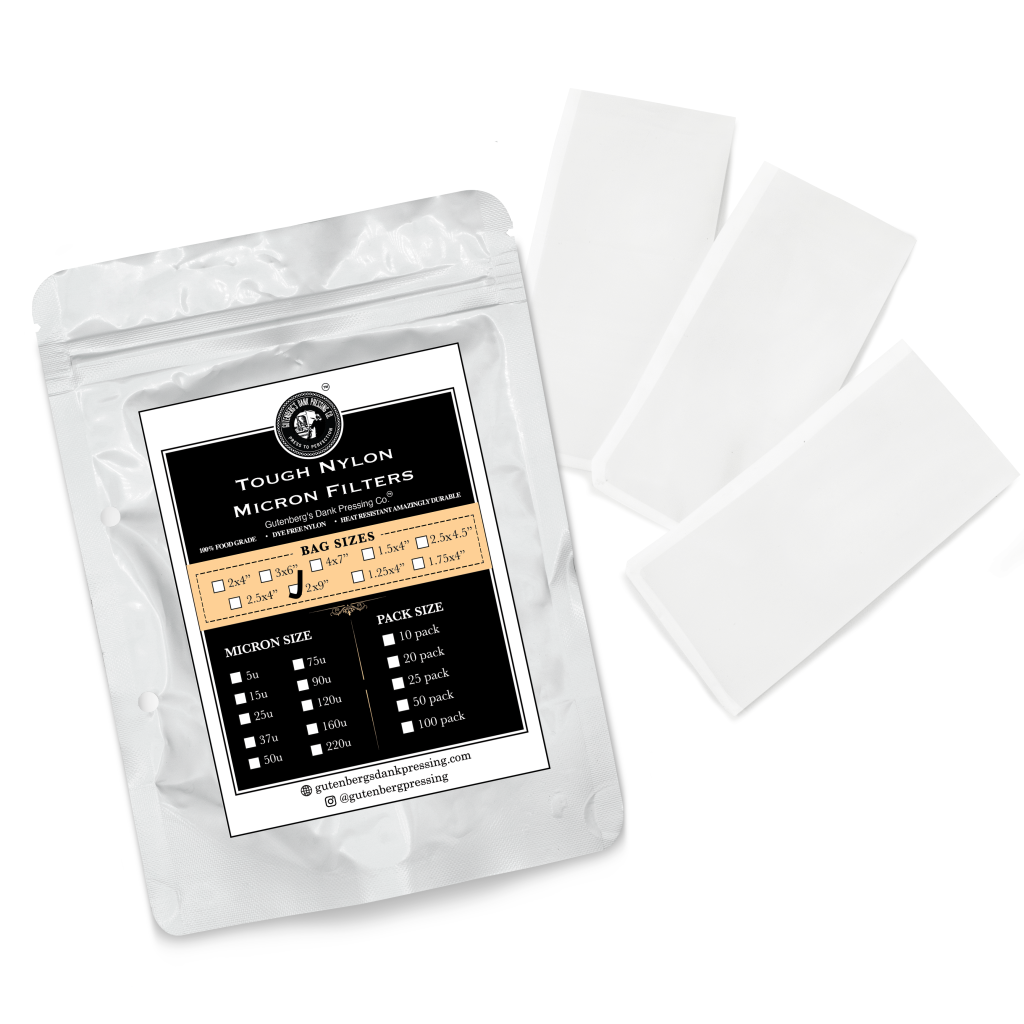 Gutenberg's Dank Pressing Co 2" x 9" Rosin Bags - 25 Pack