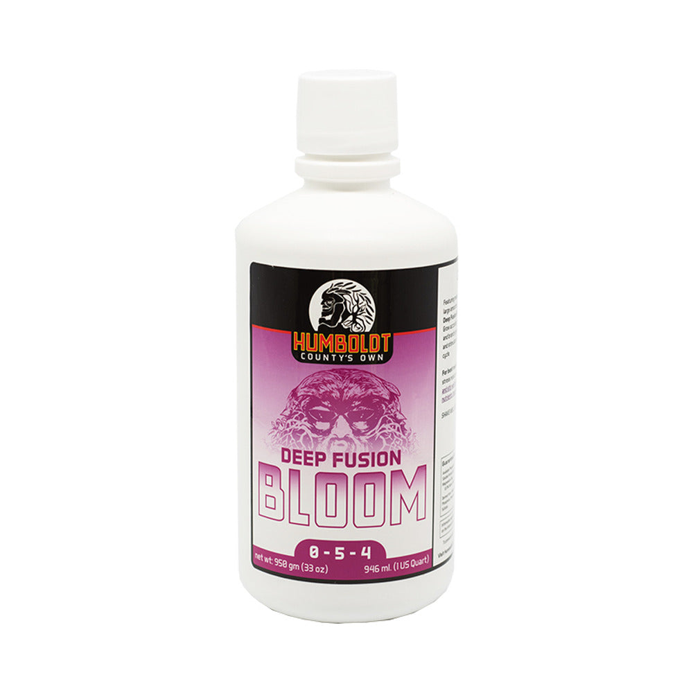 Humboldt County's Own Deep Fusion Bloom 0-5-4 fertilizer in a 32oz bottle.