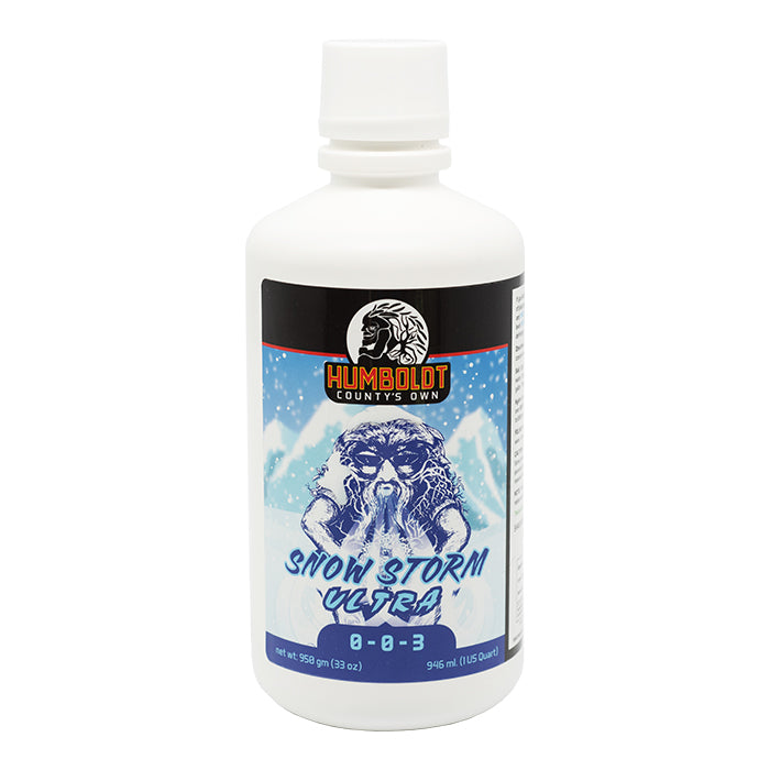 Humboldt County's Own Snow Storm Ultra fertilizer bottle, 32 oz.