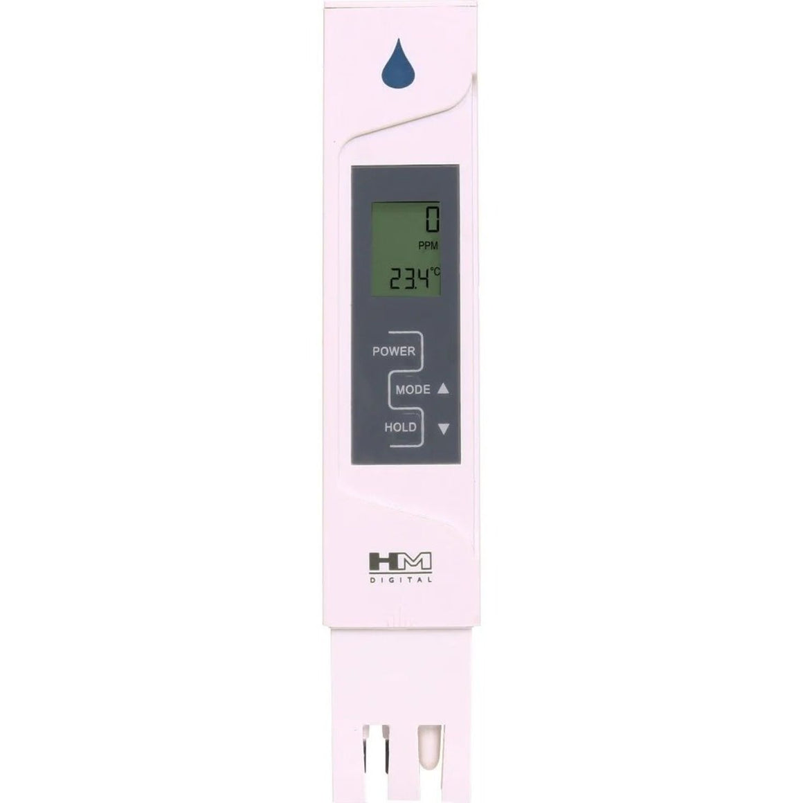 HM Digital AquaPro TDS & Temp Meter with digital display showing 0 PPM and 23.4C.