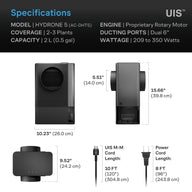 AC Infinity Hydrone 5 dehumidifier specs: 10.23