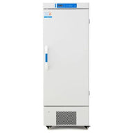 White Holland Green Science Preseva Plus ULT freezer with digital -82C display panel, brand logo, and blue door handle.