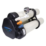 HydroLogic RO Water System with dual filter housings and pressure gauge.