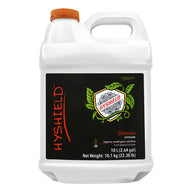Hygrozyme Hysheild Chitosan plant nutrient liquid in a white jug, 10L.