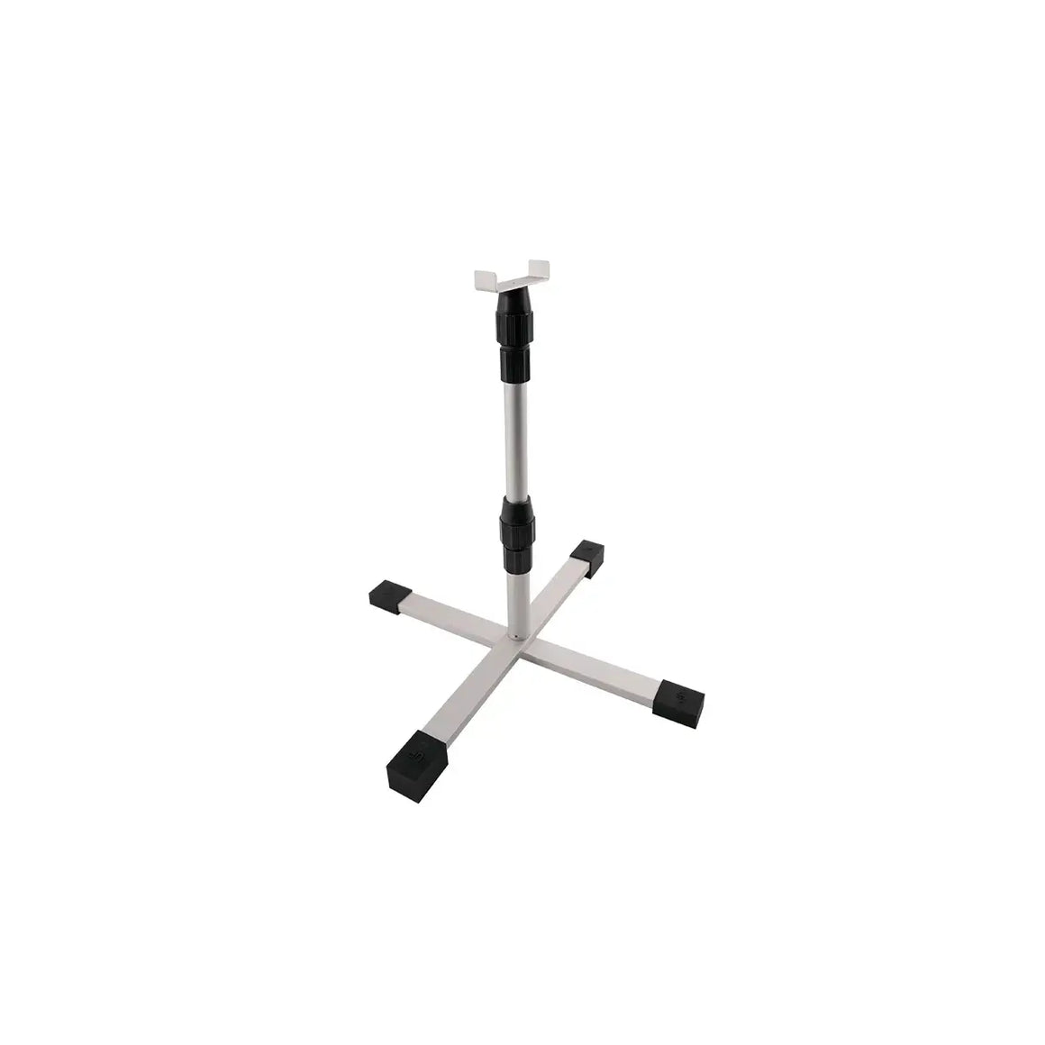 IONLED Under Canopy Tripod Stand with adjustable silver pole, cross base, black feet, and top holder.