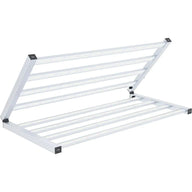 White ION 630W LED grow light, partially folded, featuring multiple illuminated bars against a clean white background.