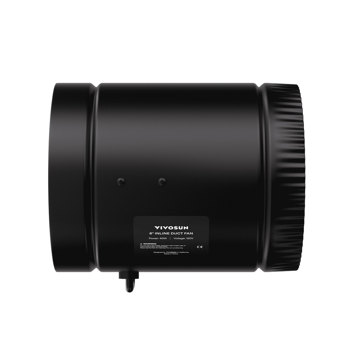 Inline Booster Duct Fan 6 240CFM Black vivosun
