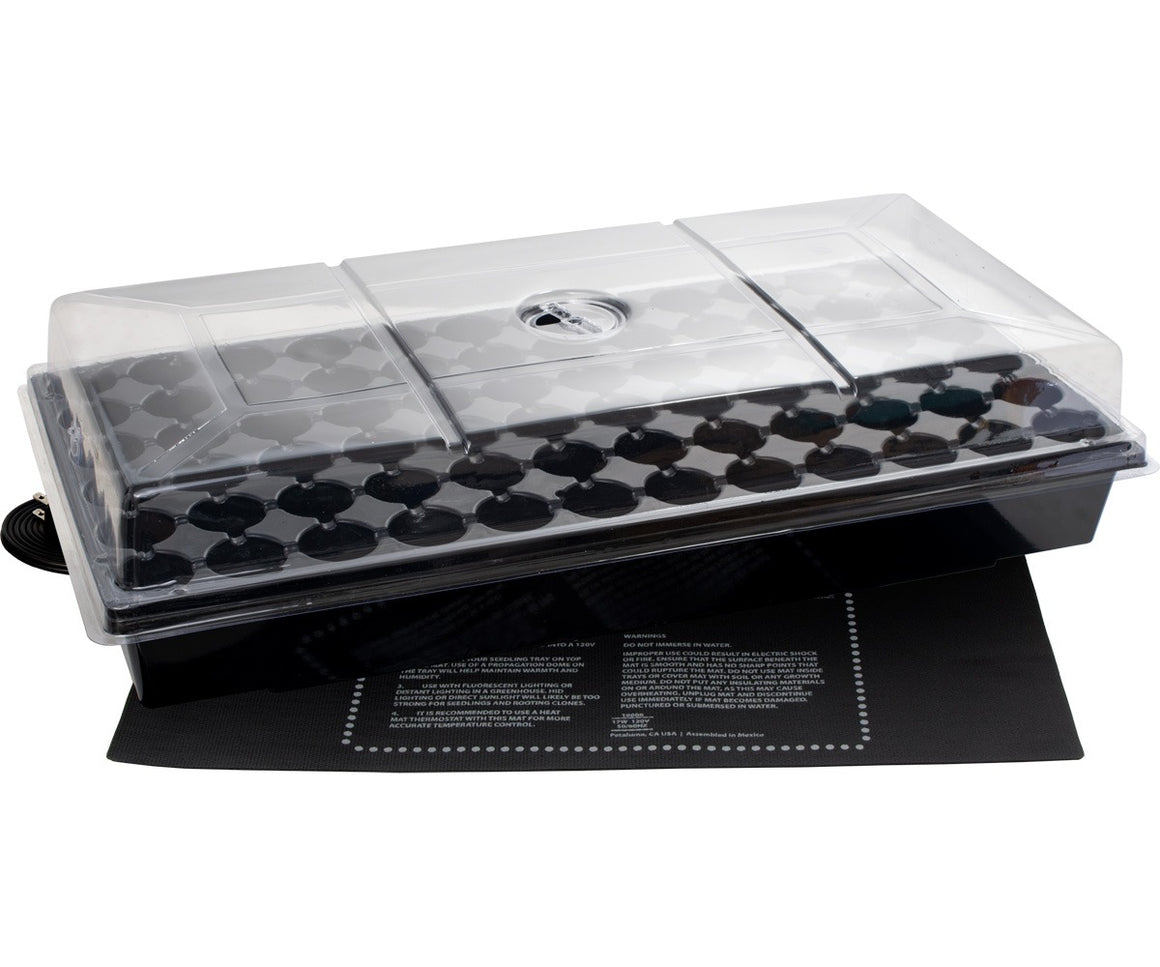 JumpStart 72-cell seed starting tray with heat mat and dome for germination.