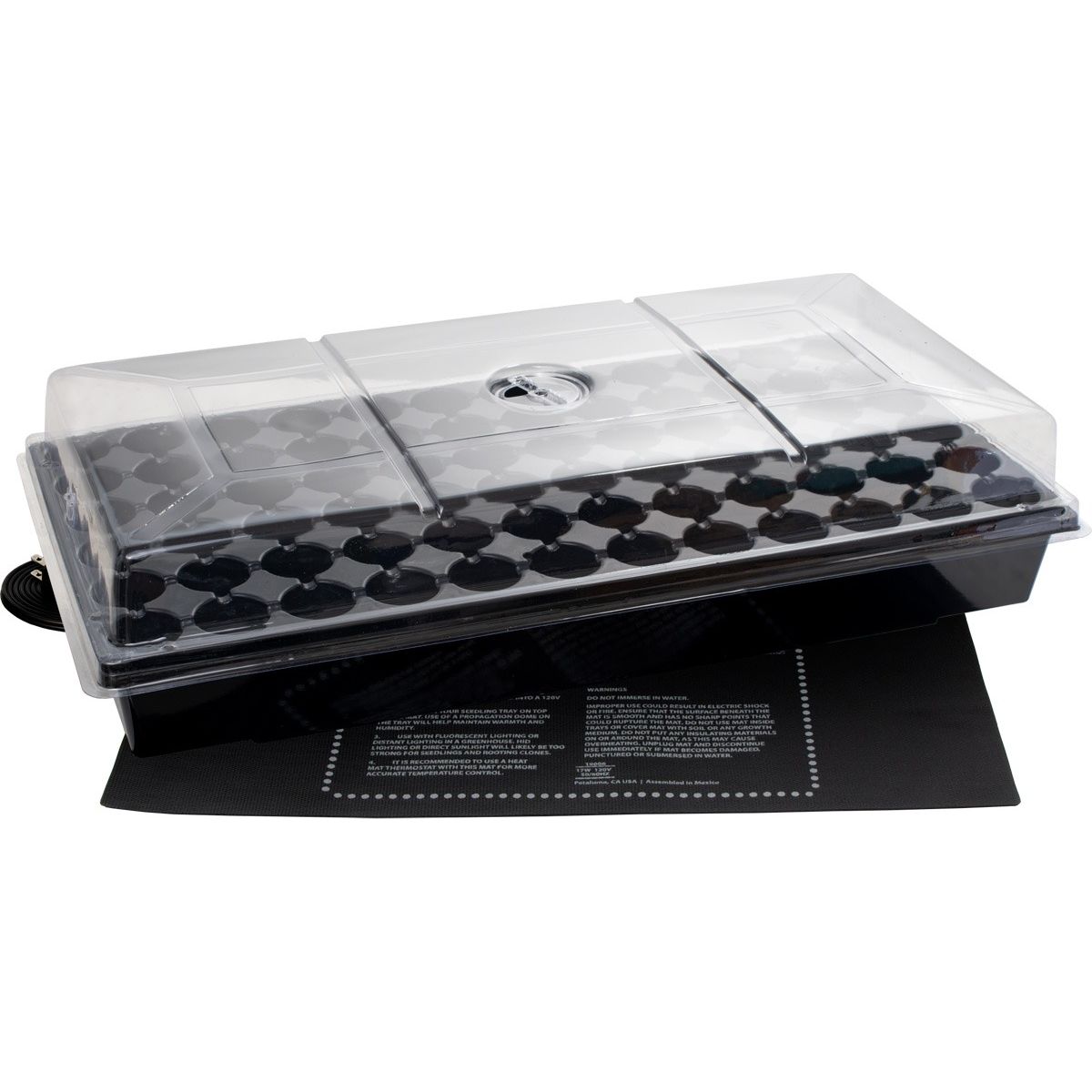 JumpStart 72-cell seed starting tray with heat mat and dome for germination.