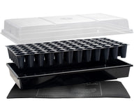 JumpStart 72-cell seedling tray with dome, heat mat, and black tray.