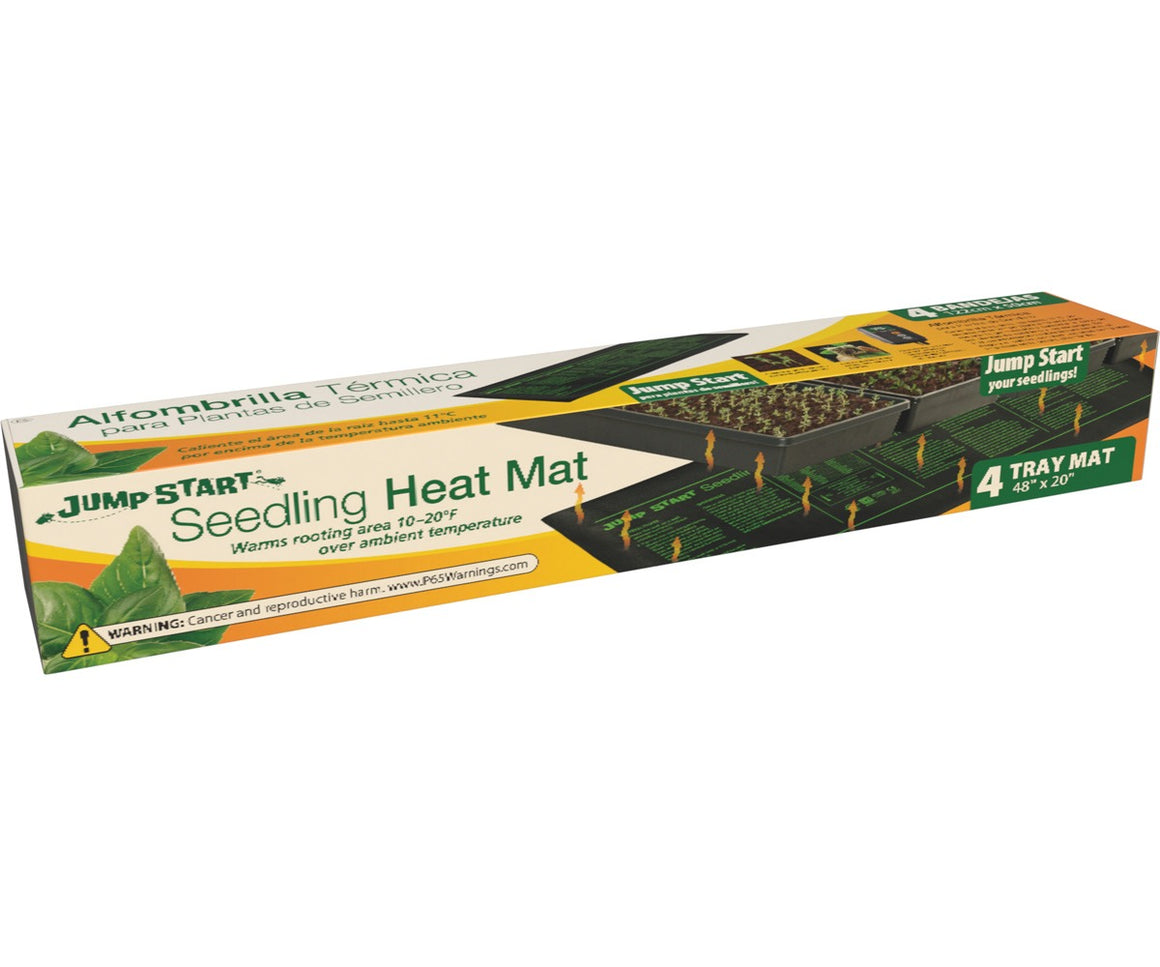 Jump Start 48x20 inch seedling heat mat with 4 trays for plants.