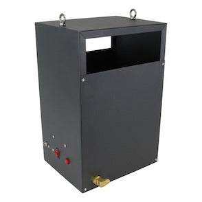 Black CO2 generator with red switches and brass valve, suitable for low altitude and natural gas.