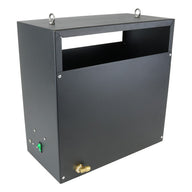 Black propane CO2 generator with green switch and brass valve, for growing plants.