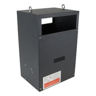 Black propane CO2 generator with two hanging rings on top.