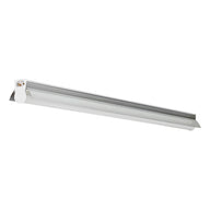 Lightech T5 2ft LED reflector light with white and silver housing on a white background.