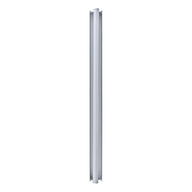 Thin, long LED light fixture with a silver housing.