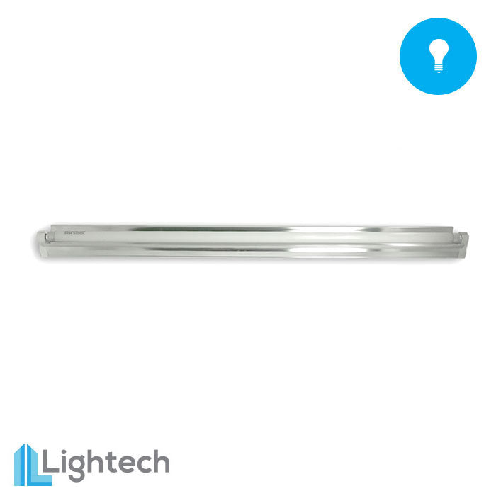 Lightech T5 2ft single reflector fluorescent light fixture with a blue lightbulb icon.