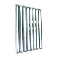Lightech T5 4x8 grow light fixture with 8 long, thin bulbs in a white frame.