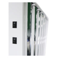 Lightech T5 4x8 grow light fixture with two switches and multiple fluorescent bulbs.