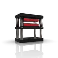 Black and chrome low-temperature press with 