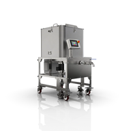 Lowtemp Osprey 75-gallon hash washing machine, stainless steel, touchscreen, wheels.