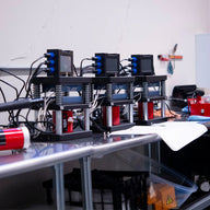 TS Labs V2 Medusa Rosin Press system with three interconnected presses.