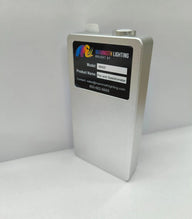 Mammoth Lighting M400 Par and Spectrometer device, silver, on white background.