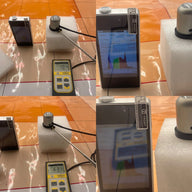 Two PAR meters and spectrum analyzers measure light intensity.