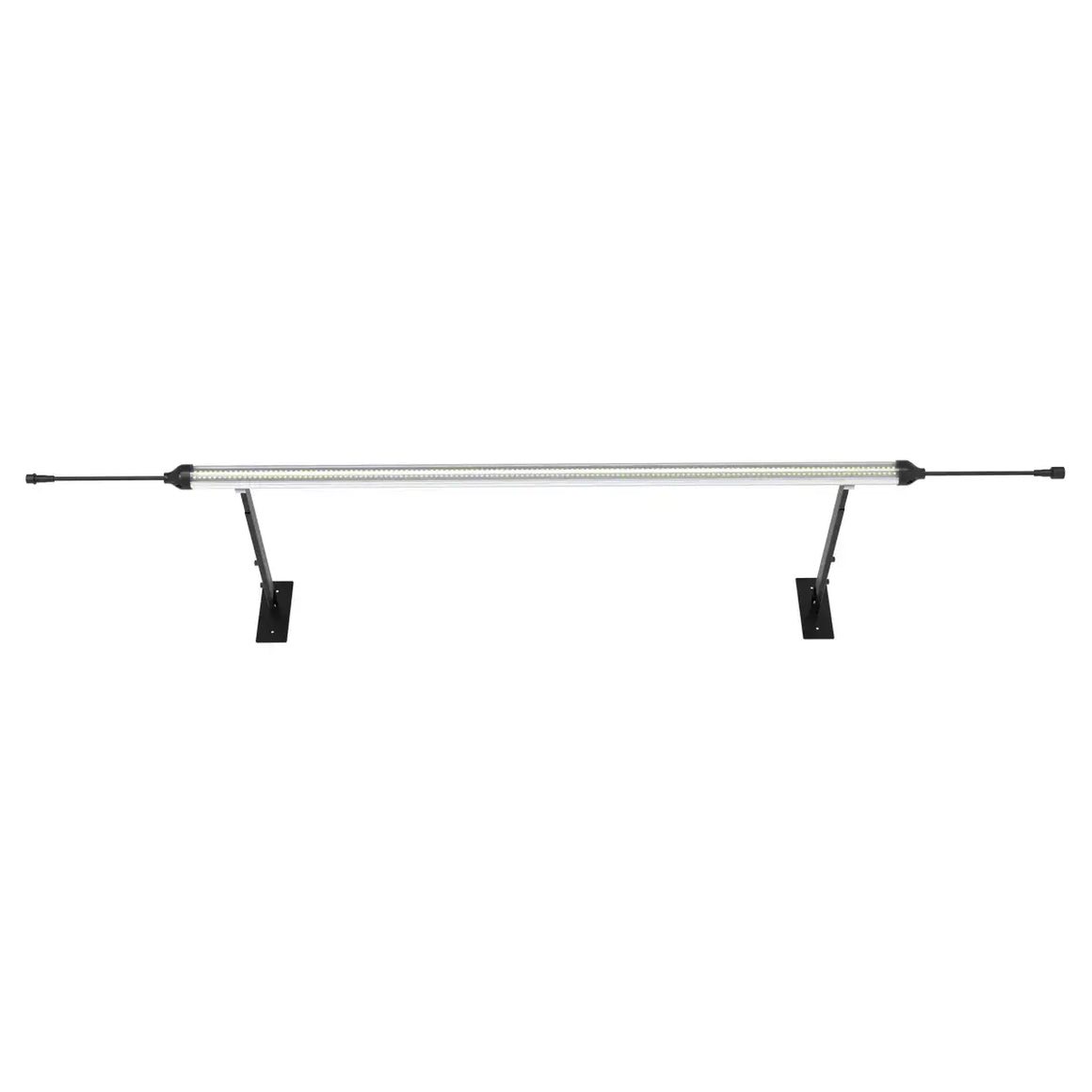 Mammoth Lighting silver LED grow light bar, with visible white LEDs, on black brackets.