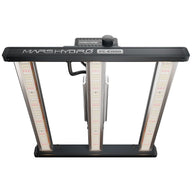 Mars Hydro FC-E1500 LED grow light with three white panels and red diodes on a white background.