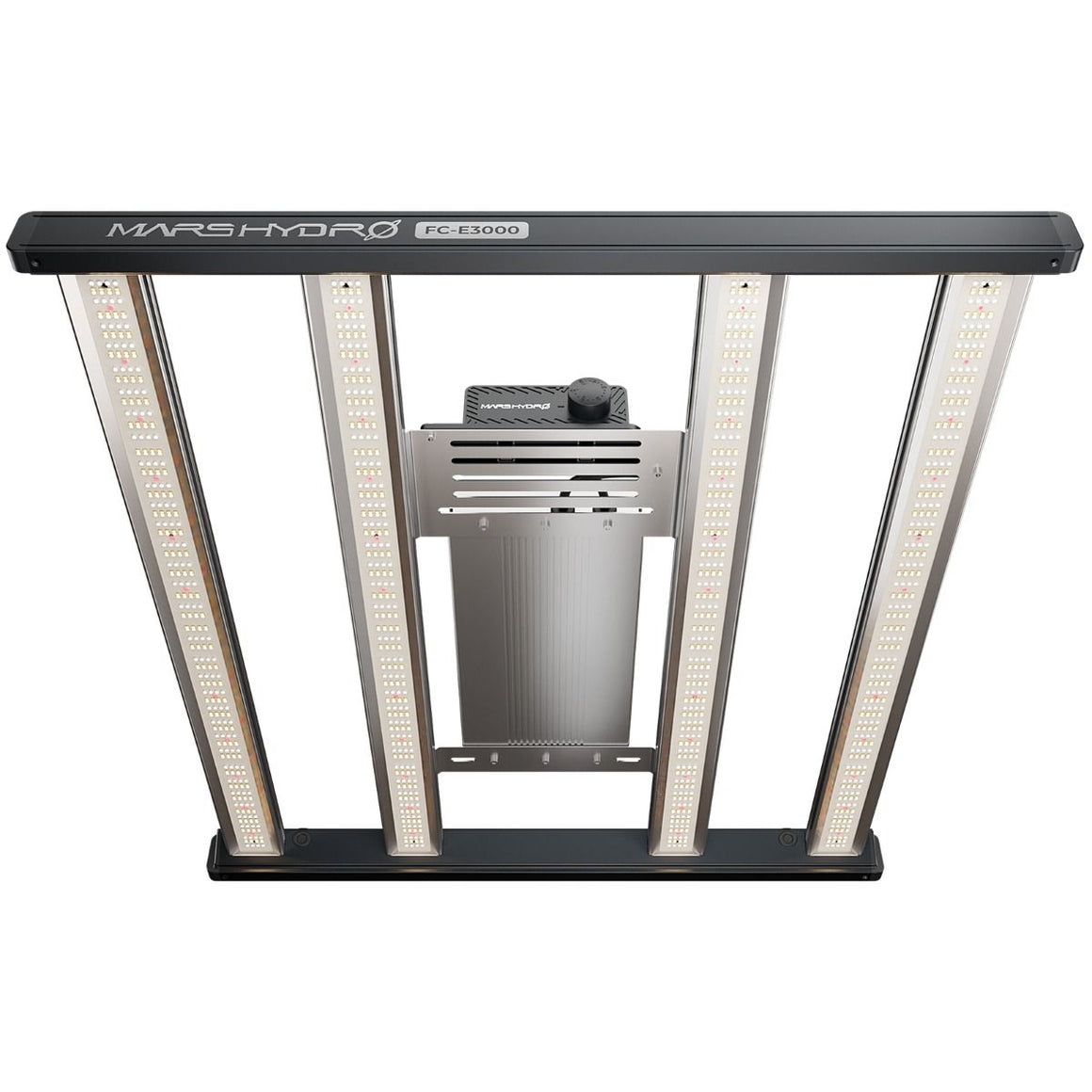 Mars Hydro FC-E3000 LED grow light with multiple light bars and central heatsink.