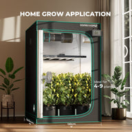 MARS HYDRO FC-E4800 LED grow light setup in a tent for 4-9 home garden plants.