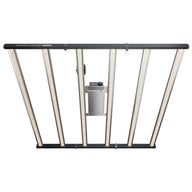 Mars Hydro FC-E6500 LED grow light with white LEDs on bars, silver driver, and black frame.