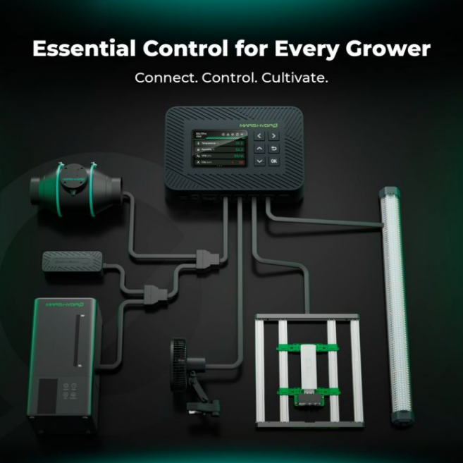 Mars Hydro iControl grow room controller connects to lights, fan, and sensors.