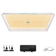 Mars Hydro TSW 2000 LED grow light with dimmer and hanging kit.