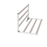 Medic Grow Fold-650 Full Spectrum LED Grow Light, half-folded, featuring white frame and multiple light bars.