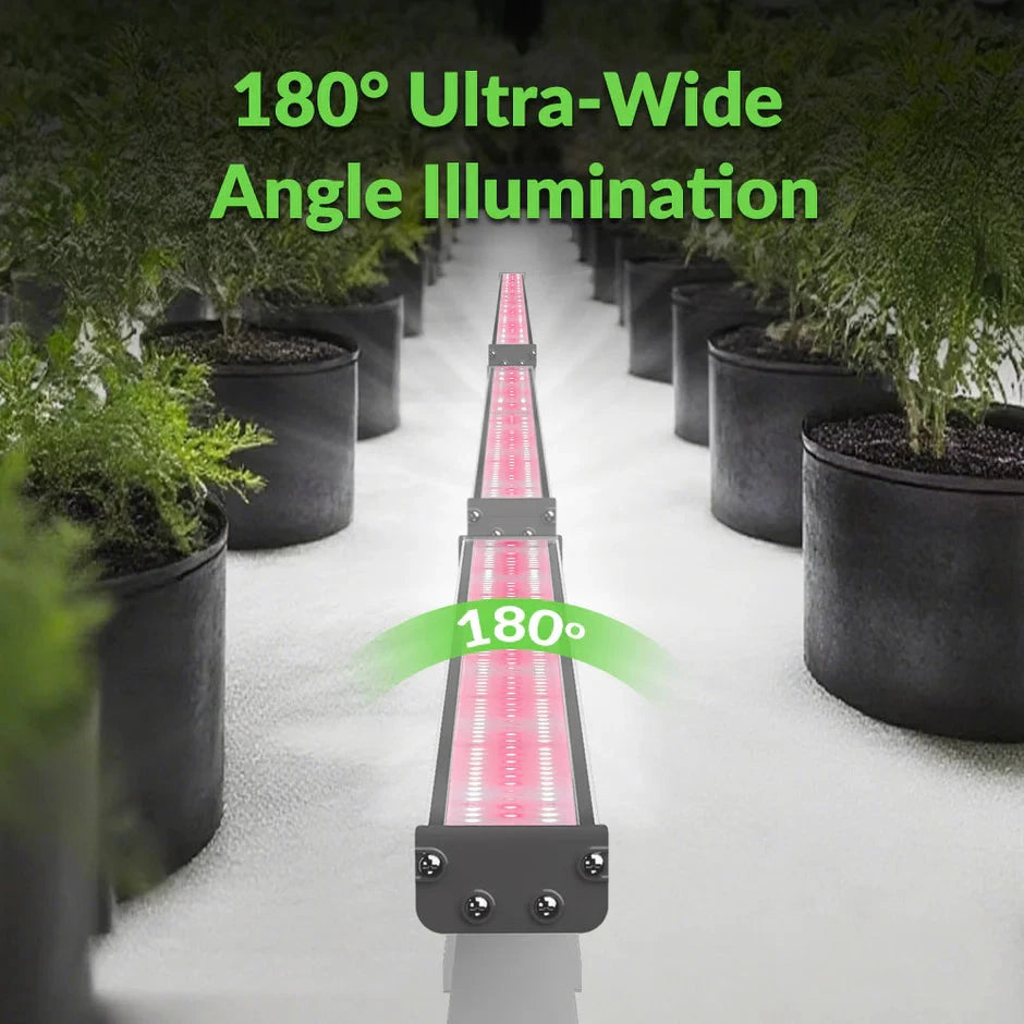 Medic Grow Hell-Fire 120W red LED grow light with 180-degree ultra-wide illumination for potted plants.