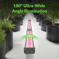 Medic Grow Hell-Fire 120W red LED grow light with 180-degree ultra-wide illumination for potted plants.