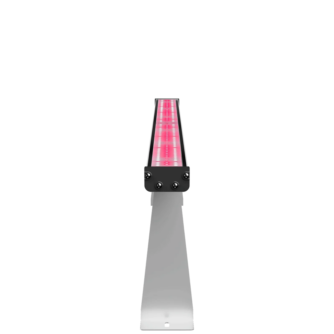 Side view of a Medic Grow Hell-Fire 120W red LED grow light on a grey tapering stand.