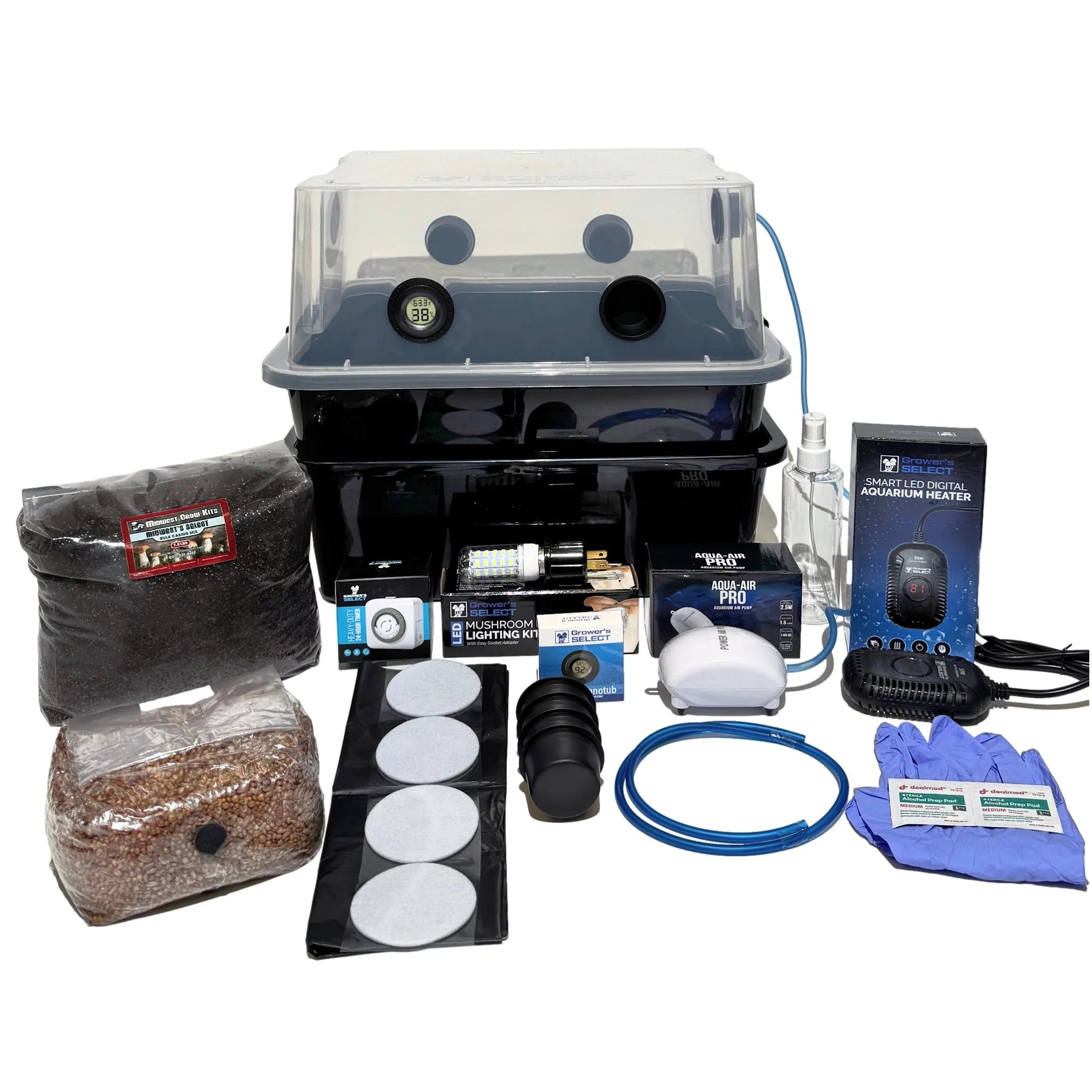 automated grow tent kit Midwest Grow Kits MycoClimate 44Q Automated Monotub Kit