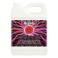 NPK Industries Mighty 1 Quart bottle with red power button logo and lightning graphic.