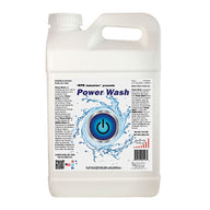 NPK Industries Power Wash 2.5 gallon jug with a blue power button and water splash graphic.