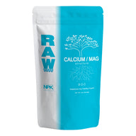 RAW CALCIUM / MAG structure plant nutrient supplement with tree and root graphic. 9-0-0 NPK.