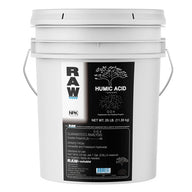 RAW Humic Acid + Potash 25lb bucket, NPK 0-0-4, for horticulture.