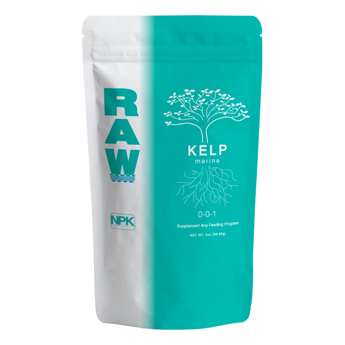 NPK RAW Kelp Marine 2oz bag - organic plant nutrient supplement for gardens.