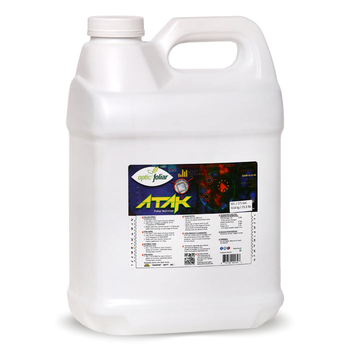 Optic Foliar ATAK 1L bottle, spray nutrition, for plants, agriculture, farming, gardening.